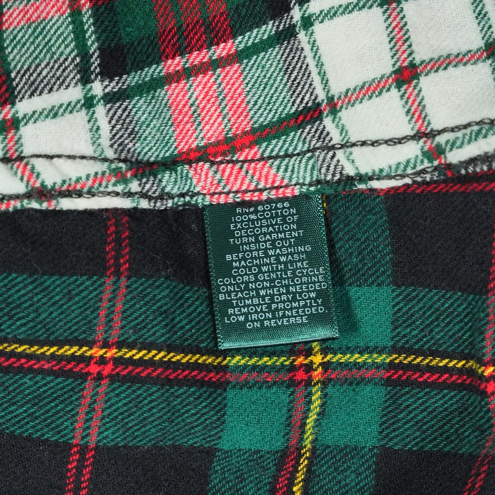 Lauren Ralph Lauren XL Patchwork Plaid Flannel Shirt Womens Tartan Colorblock - Picture 10 of 10